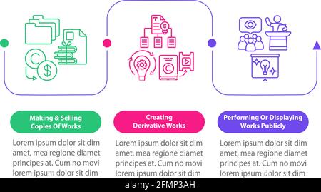 Unique author rights vector infographic template Stock Vector
