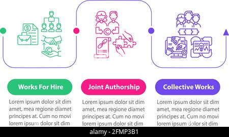Copyright law regulation vector infographic template Stock Vector