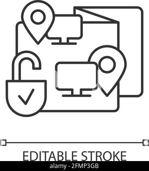 Remote co-watching linear icon Stock Vector