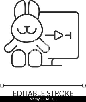 Cartoons streaming linear icon Stock Vector