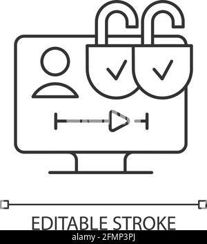 Multiple viewer profiles linear icon Stock Vector