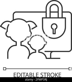 Parental control linear icon Stock Vector