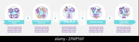 Essential digital skills vector infographic template Stock Vector