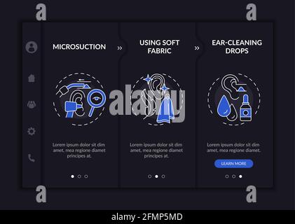 Routine ear procedures onboarding vector template Stock Vector