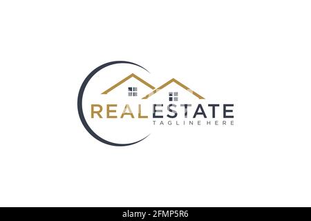 Construction Building Logo Architecture Simple Flat Geometric. Stock Vector
