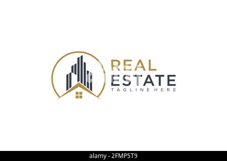 Construction Building Logo Architecture Simple Flat Geometric. Stock Vector