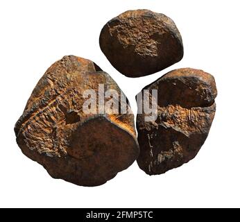 group of natural rocks isolated on white background Stock Photo