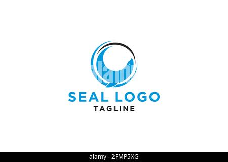 Seal logo of sea template for your company. Stock Vector