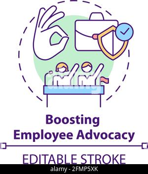 Boosting employee advocacy concept icon Stock Vector