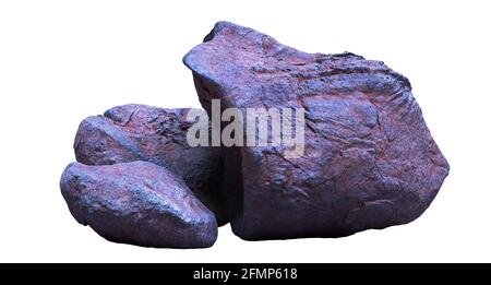 group of rocks isolated on white background Stock Photo