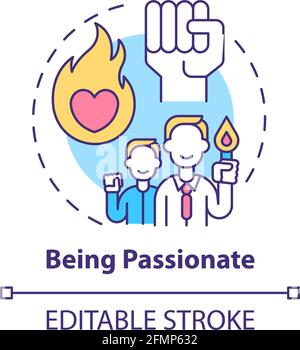 Being passionate concept icon Stock Vector