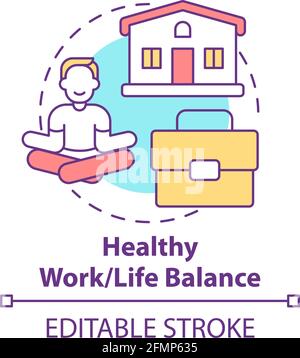 Healthy work-life balance concept icon Stock Vector