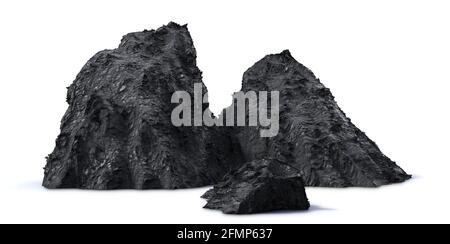 dark rocks isolated on white background Stock Photo - Alamy
