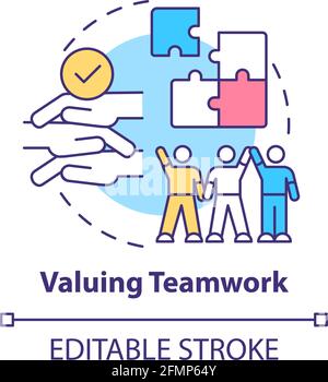 Valuing teamwork concept icon Stock Vector