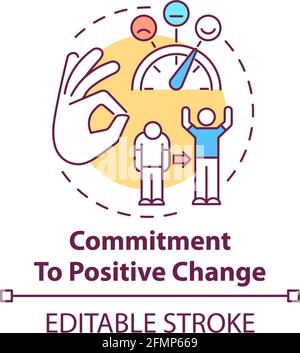 Commitment to positive change concept icon Stock Vector