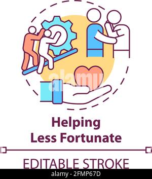 Helping less fortunate concept icon Stock Vector