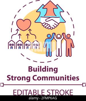 Building strong communities concept icon Stock Vector