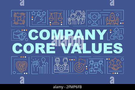 Company core values word concepts banner Stock Vector