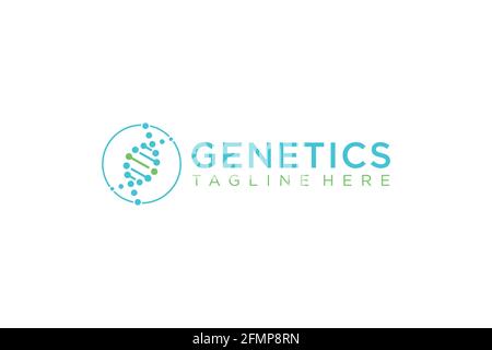DNA Helix Logo Template. Genetics Vector Design. Biological. Stock Vector