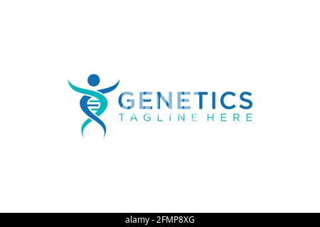 DNA Helix Logo Template. Genetics Vector Design. Biological. Stock Vector