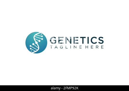 DNA Helix Logo Template. Genetics Vector Design. Biological. Stock Vector