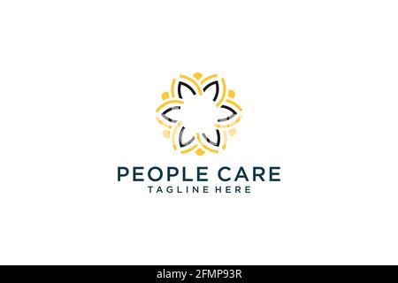 Social Humanity People Logo. Flat Vector Logo Design Template. Stock Vector