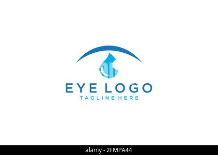 Eye vector logo design template. Modern minimal flat design style. Vector. Stock Vector