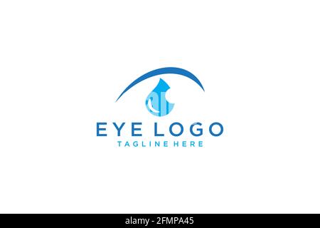 Eye vector logo design template. Modern minimal flat design style. Vector. Stock Vector