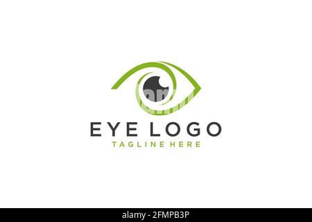 Eye vector logo design template. Modern minimal flat design style. Vector. Stock Vector