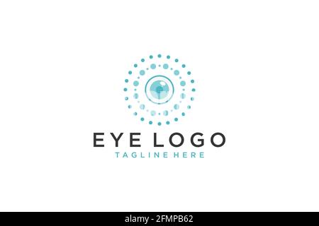 Eye vector logo design template. Modern minimal flat design style. Vector. Stock Vector