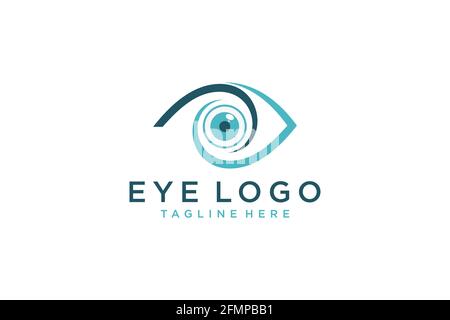 Eye vector logo design template. Modern minimal flat design style. Vector. Stock Vector