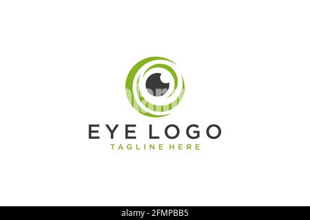 Eye vector logo design template. Modern minimal flat design style. Vector. Stock Vector