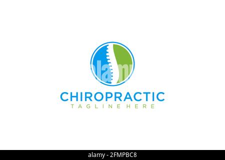 Chiropractic logo design. Spine logo template. Spinal icon. Backbone icon. Stock Vector