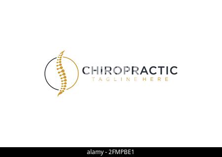 Chiropractic logo design. Spine logo template. Spinal icon. Backbone icon. Stock Vector