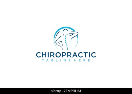 Chiropractic logo design. Spine logo template. Spinal icon. Backbone icon. Stock Vector