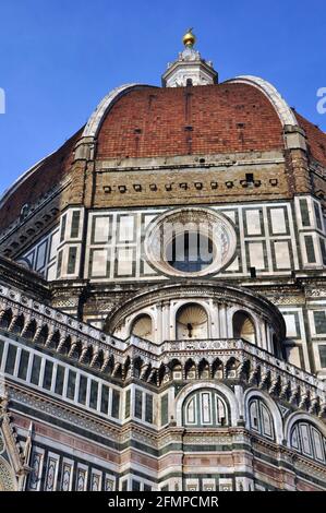 Filippo Brunelleschi's dome on Florence Cathedral glimpsed between ...