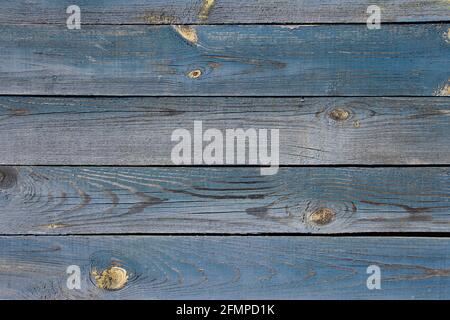 Vintage wood dark blue horizontal background for design with copy space. Stock Photo