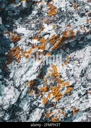 Old Rusted Texture Gray Cracked Stone Texture with Orange Veins. Gray natural stone ...