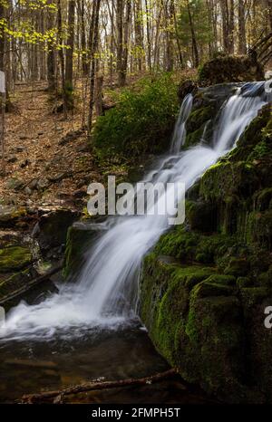 A small waterfalls along Mill Creek in the Delaware Water Gap National Recreation Area, Pennsylvania Stock Photo