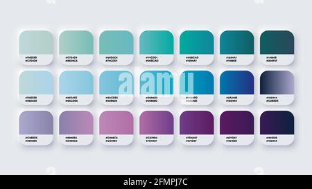 Colour Palette Catalog Samples Blue and Purple in RGB or HEX Pastel and Neon Stock Vector