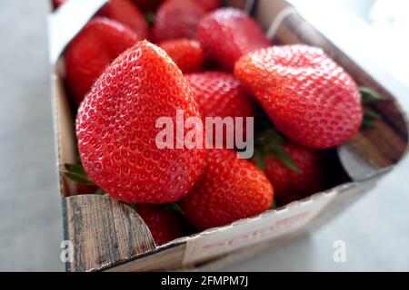 Oberkirch, Germany. 01st May, 2021. Strawberries are in a basket. Credit: Alexandra Schuler/dpa/Alamy Live News Stock Photo