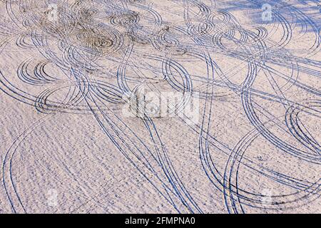 circles in the snow Stock Photo