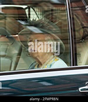 LONDON, UK. MAY 11TH. HM Queen Elizabeth II arrives at Westminster for the state opening of Parliament on Tuesday 11th May 2021. (Credit: Tejas Sandhu | MI News) Credit: MI News & Sport /Alamy Live News Stock Photo