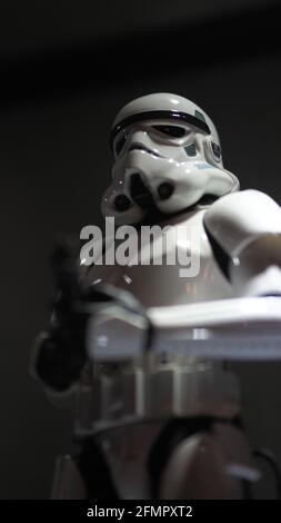 Bangkok Thailand. April 30 2018. Star Wars figure. Stormtroopers standing and weapon. Stormtroopers toy figures characters model. Starwars Hasbro acti Stock Photo