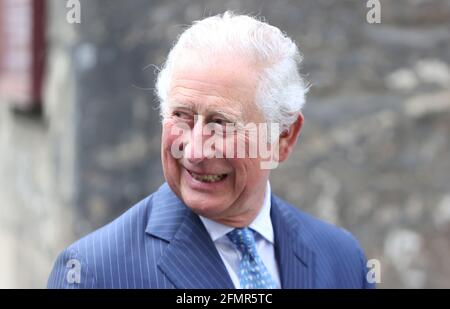 The Prince of Wales, Patron, Barts Heritage, during a visit to St Bartholomew's Hospital in the City of London, to visit its historic Grade I listed buildings and meet with nursing staff ahead of International Nurses' Day on 12 May. Picture date: Tuesday May 11, 2021. Stock Photo