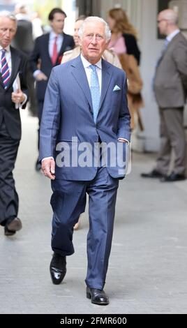 The Prince of Wales, Patron, Barts Heritage, during a visit to St Bartholomew's Hospital in the City of London, to visit its historic Grade I listed buildings and meet with nursing staff ahead of International Nurses' Day on 12 May. Picture date: Tuesday May 11, 2021. Stock Photo