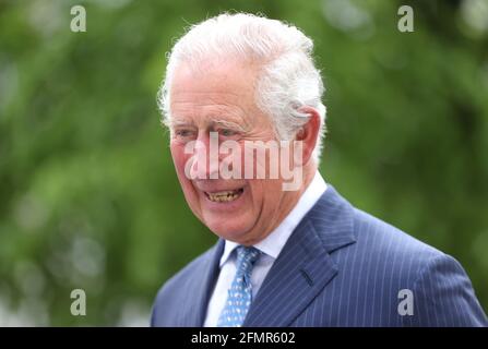 The Prince of Wales, Patron, Barts Heritage, during a visit to St Bartholomew's Hospital in the City of London, to visit its historic Grade I listed buildings and meet with nursing staff ahead of International Nurses' Day on 12 May. Picture date: Tuesday May 11, 2021. Stock Photo