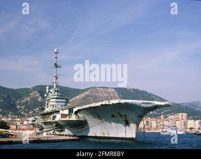 Toulon disarmed Clemenceau aircraft carrier Stock Photo