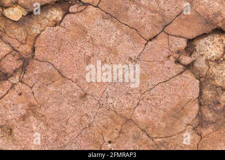 Fractured Rough Natural Granite Rock Face Stock Photo