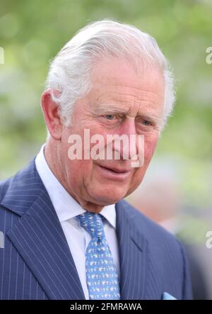 The Prince of Wales, Patron, Barts Heritage, during a visit to St Bartholomew's Hospital in the City of London, to visit its historic Grade I listed buildings and meet with nursing staff ahead of International Nurses' Day on 12 May. Picture date: Tuesday May 11, 2021. Stock Photo